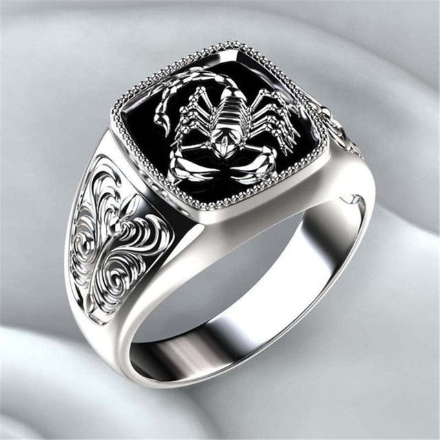 Modyle Top-quality Gothic Style Punk Scorpion Male Retro Ring Scorpion Pattern Rings For Men Jewelry